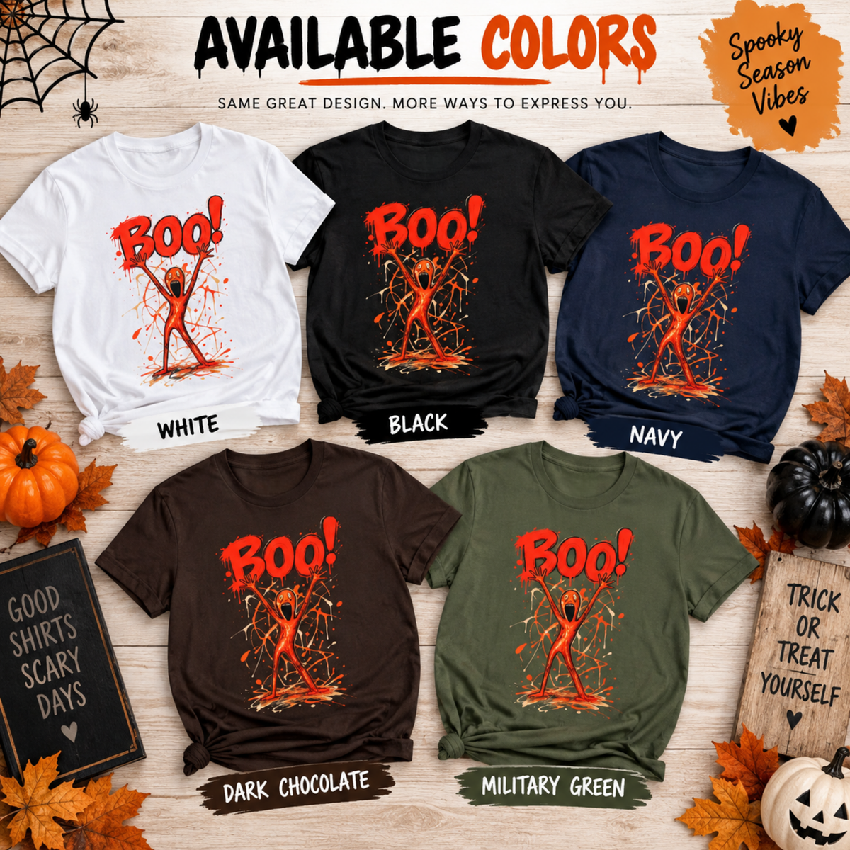 Funny Halloween Shirt, BOO Spooky T-Shirt, Halloween Graphic Tee, Cute Scary Shirt, Unisex Halloween Gift