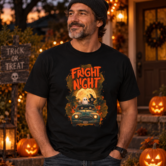 Fright Night Retro Ghost T-Shirt – Halloween Tee