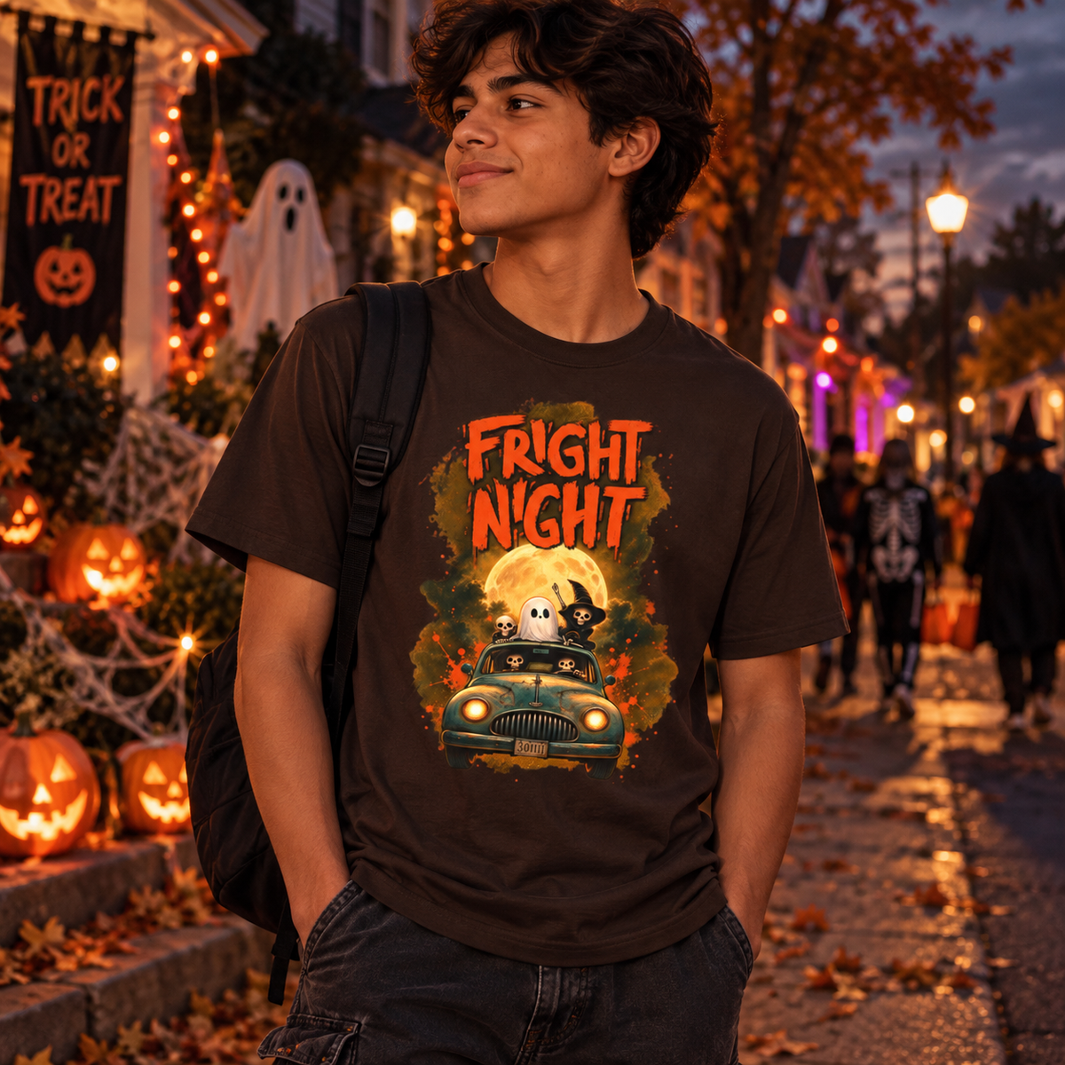 Fright Night Halloween Shirt | Spooky Ghost Tee | Retro Halloween T-Shirt | Halloween Gift