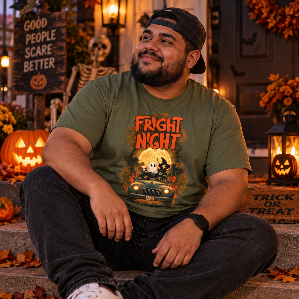 Fright Night Halloween Shirt | Spooky Ghost Tee | Retro Halloween T-Shirt | Halloween Gift