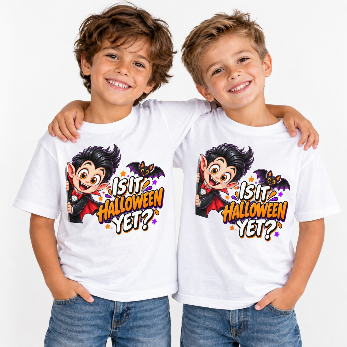 Is It Halloween Yet Kids Shirt | Cute Vampire Halloween Tee | Trick or Treat Shirt | Boys Halloween T-Shirt