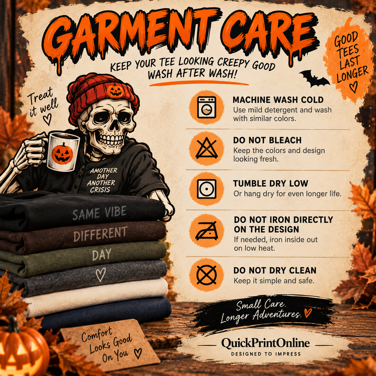 Creepy? I'm Just Tired – Funny Skeleton Halloween T-Shirt