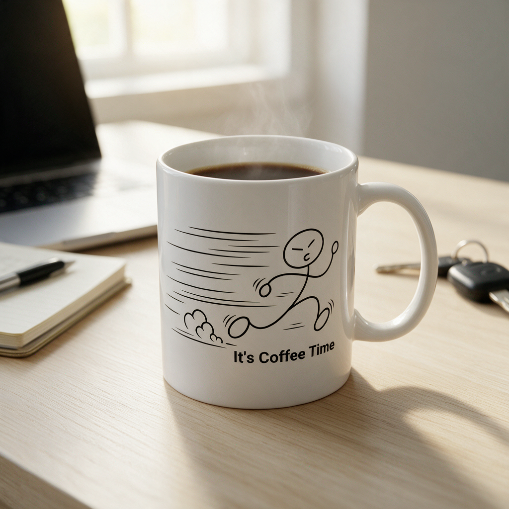 It’s Coffee Time Funny Ceramic Mug – 11 oz & 15 oz
