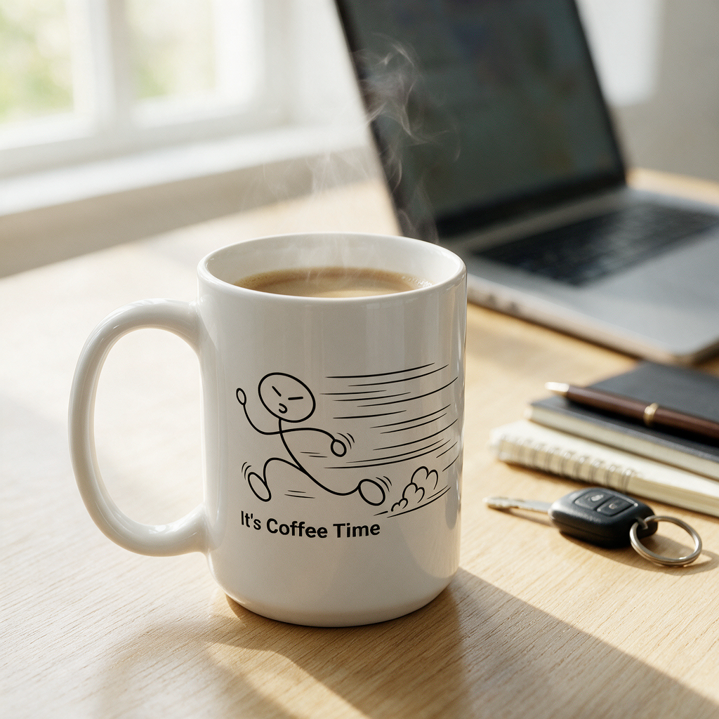 It’s Coffee Time Funny Ceramic Mug – 11 oz & 15 oz
