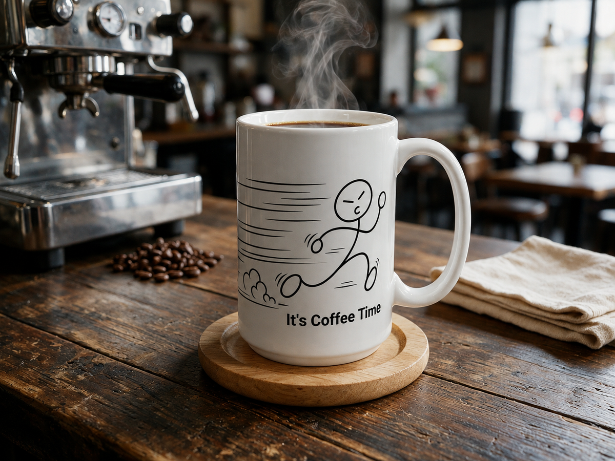 It’s Coffee Time Funny Ceramic Mug – 11 oz & 15 oz