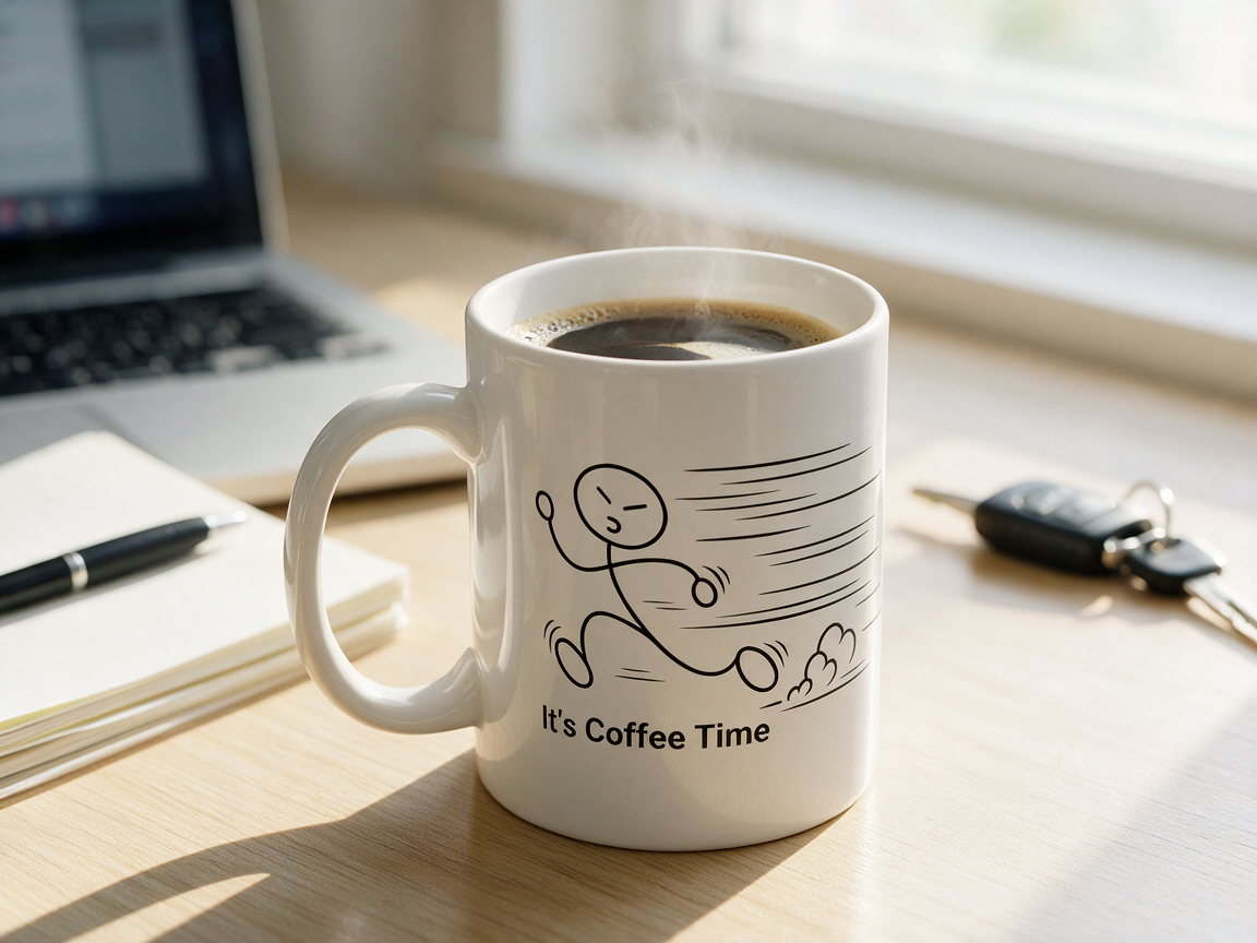 It’s Coffee Time Funny Ceramic Mug – 11 oz & 15 oz